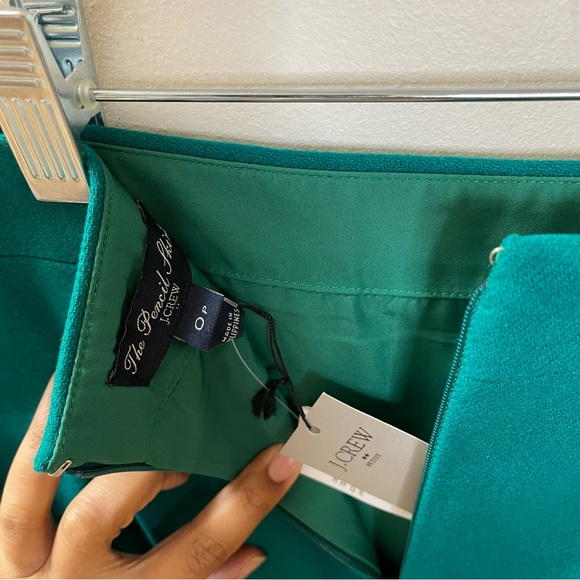 NWT JCREW Pencil Skirt Green 0P - Picture 6 of 7